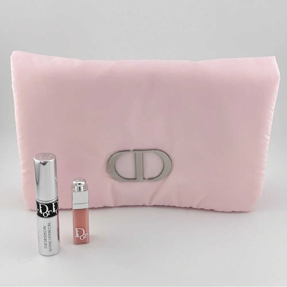 🆕 DIOR Limited Edition Pink Makeup Set w/ Cosmetic Bag, Lip Gloss & Mascara NIB - Picture 4 of 11